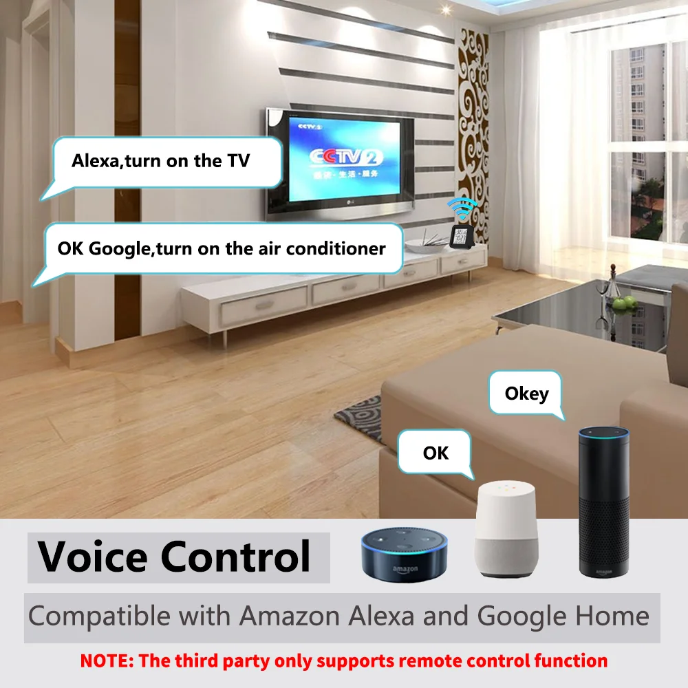 Tuya WiFi Smart IR with Temperature & Humidity Sensor and Date Display for Air Conditioner TV Work with Alexa,Google Home