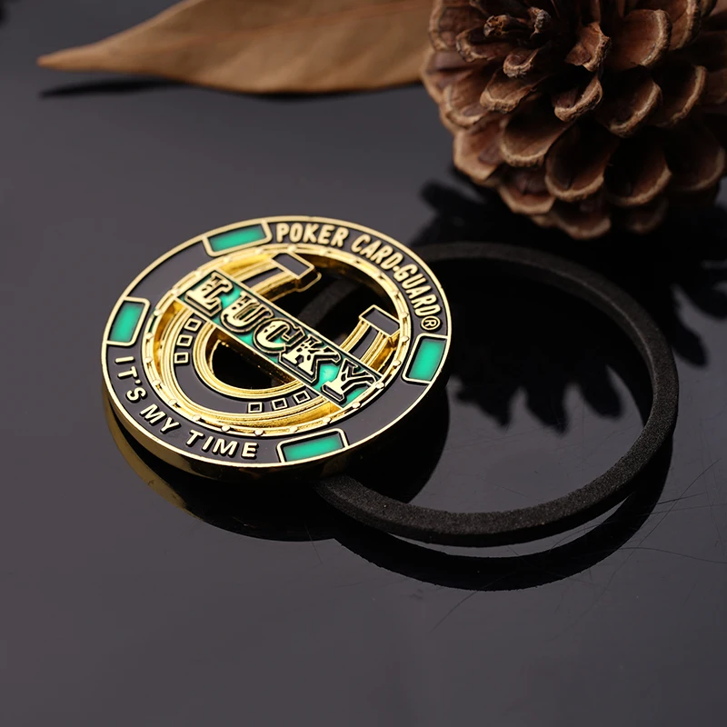 Lucky Gold Hollow Commemorative Coin Poker Card Guard Good Luck  Blessing Magic Coins Souvenir Gifts Drop Shipping