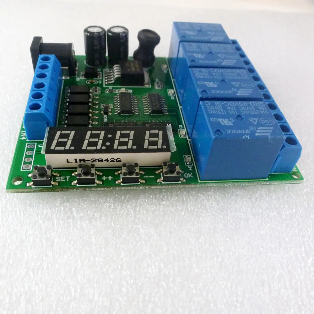 DC 12V 4 Channel Multifunction Cycle Delay Timer Relay Module for Timing Loop Interlock Self-locking