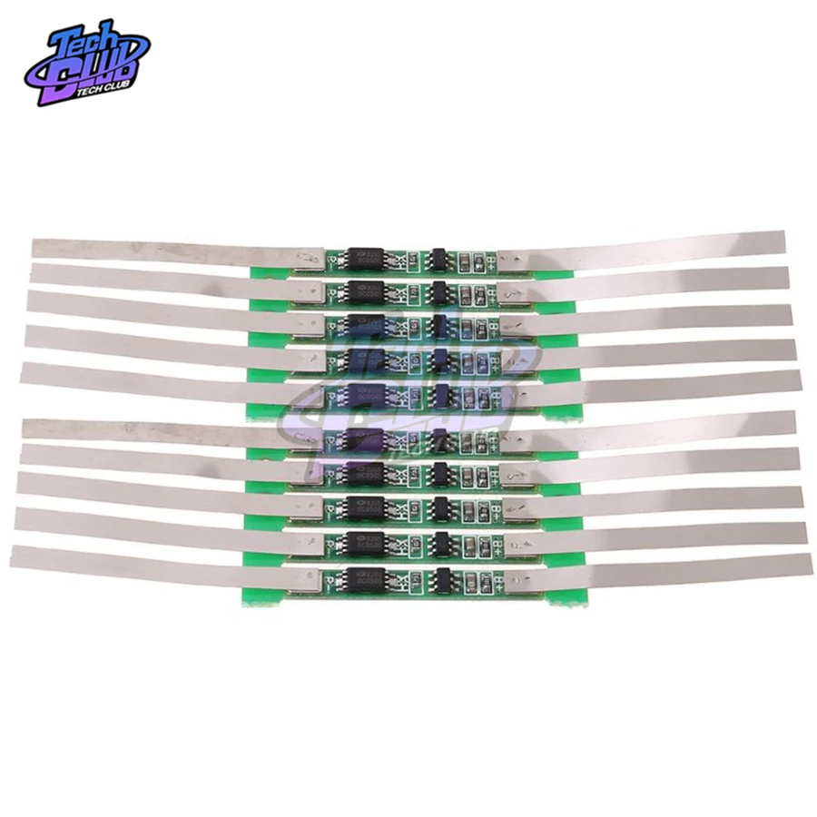 

10Pcs/lot 1S 3.7V 3A BMS Li-Ion Lithium 18650 Battery Charger Protection Board with Nickel Sheets battery Charging board