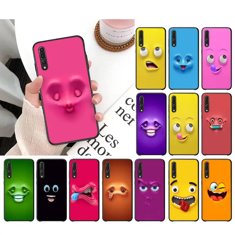 Funda de teléfono con cara divertida 3D para Huawei P20 lite P40 lite mate 10 20 lite P20 pro P smart 2019 Y7 P30 lite Coque Funda Shell