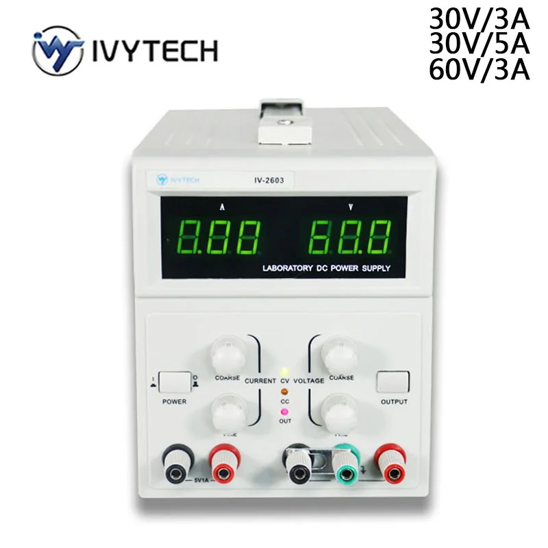 IVYTECH Multi-channel Voltage regulator Adjustable DC Power Supply Lab Switching 30V 5A 60V Overload Polarity Reverse Protection