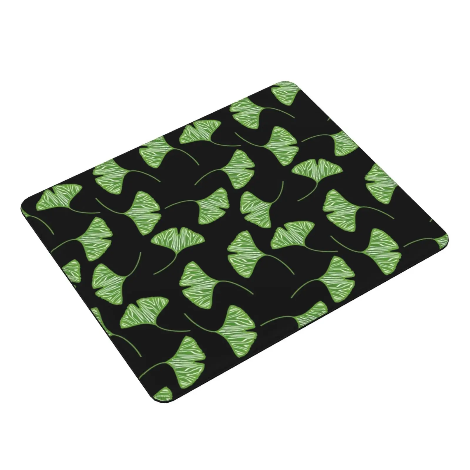 Artistic Black & Green Ginkgo Leaves Pattern Mouse Pad DIY Print Ginkgo Leaf Leaves Gingko Tree Trees