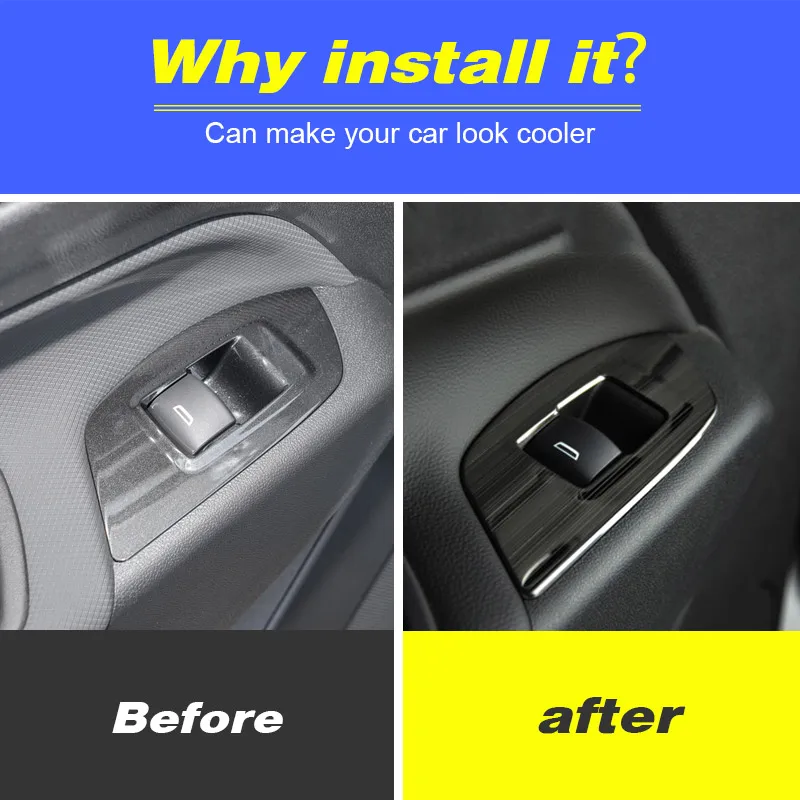 Inner Door Armrest Window Glass Lift Switch Button Panel Cover Trim Car Interior Styling Accessories For Chevrolet Equinox 2020