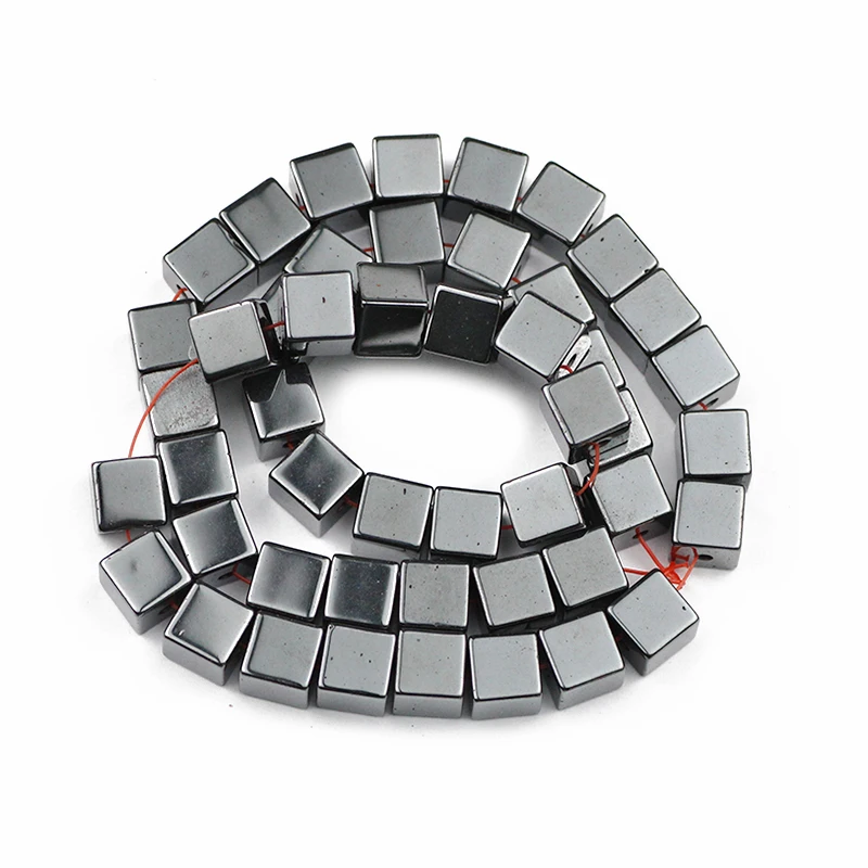 Natural Stone cube Square Black Hematite beads 2 3 4 6 8 10mm Charm Loose Spacer Beads For Jewelry Making DIY Bracelet Necklace
