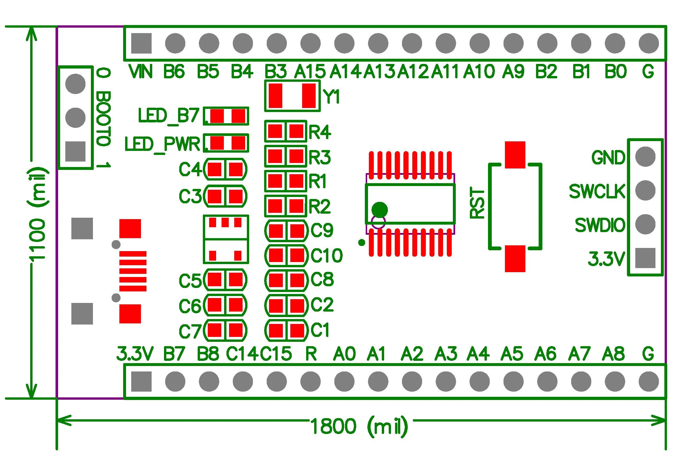 STM32G030 الأساسية مجلس Stm32g03f6p6 الحد الأدنى لنظام Cortex-M0 + منتج جديد G0 مجلس التنمية