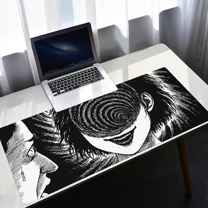 Junji ito Mousepad Gamer tappeto per PC tappetino per Mouse per Computer accessori per giochi Anime tastiera grande gomma 400X900 per tavolo CSGO LOL