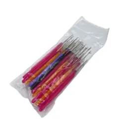 20 pcs Crochet Hook Threader plastic loop pulling needle  micro rings hair extension tools