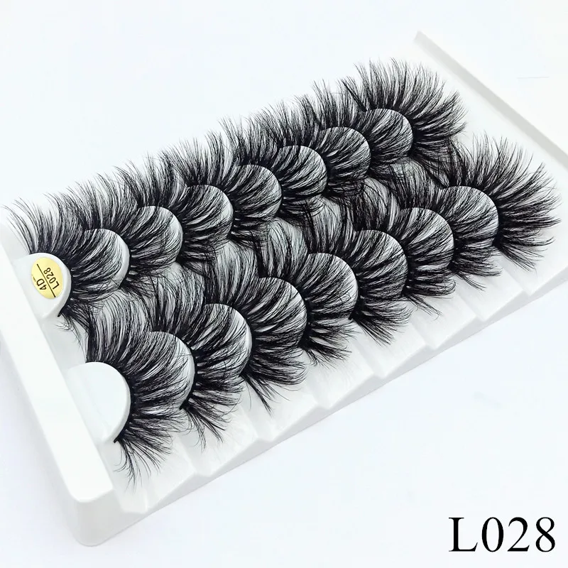 5/8 Pairs 25mm Mink Eyelashes Fluffy Dramatic False Lashes Natural Mink Eyelash Extensions Makeup Tools Eyelashes wholesale