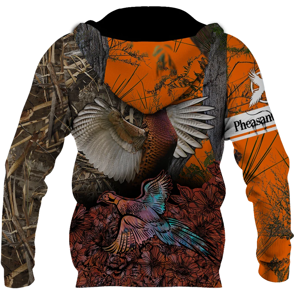 Pheasant Hunting 3D All Over Printed Hoodie Men Hooded Sweatshirt Unisex Streetwear Zip Pullover Casual Jacket Tracksuits KJ0229