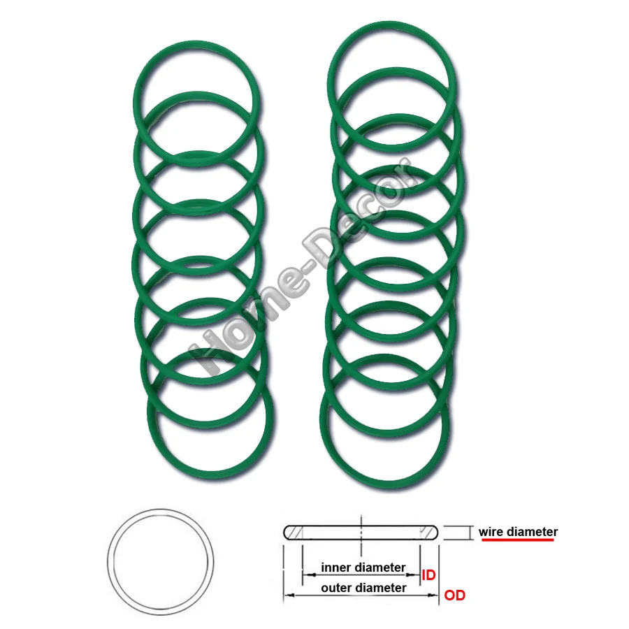 

10pcs Heat Oil Resistant 5.7mm (Wire Diameter) FKM Fluorine O-Ring Rubber Sealing Ring O.D 28-70 mm for Oil sealing , Waterproof