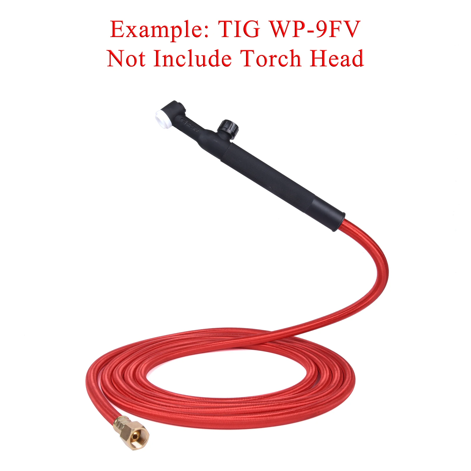 3.8/7.6m WP9 WP17 Series TIG Welding Torch Gas-Electric Integrated Red Soft Hose Cable Wires M16*1.5mm Connector