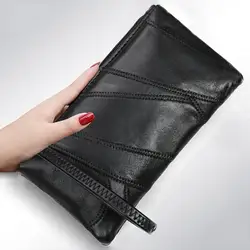 2021 New Fashion Women Zipper Clutch Wallet Handbags PU Leather Simple  Money Bag Wristlet Purse Clutch Purse for Women