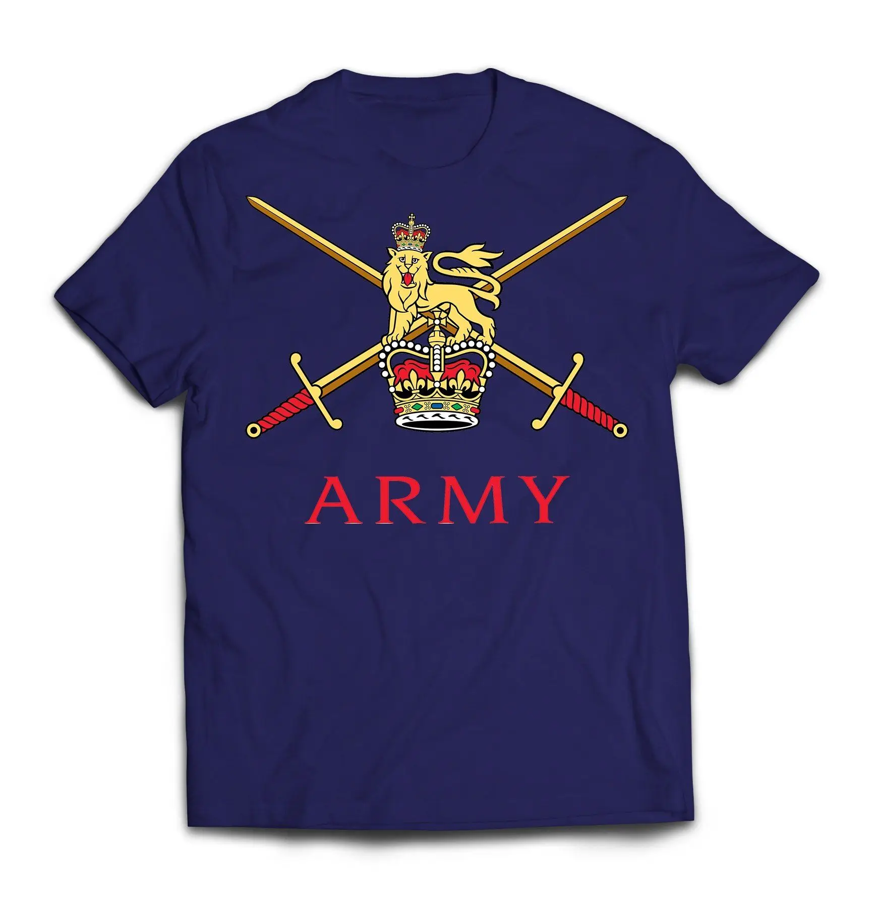 BRITISH ARMY CROSSED SWORDS Printed Men T-Shirt  Short  Casual 100% COTTON  O-Neck  shirts