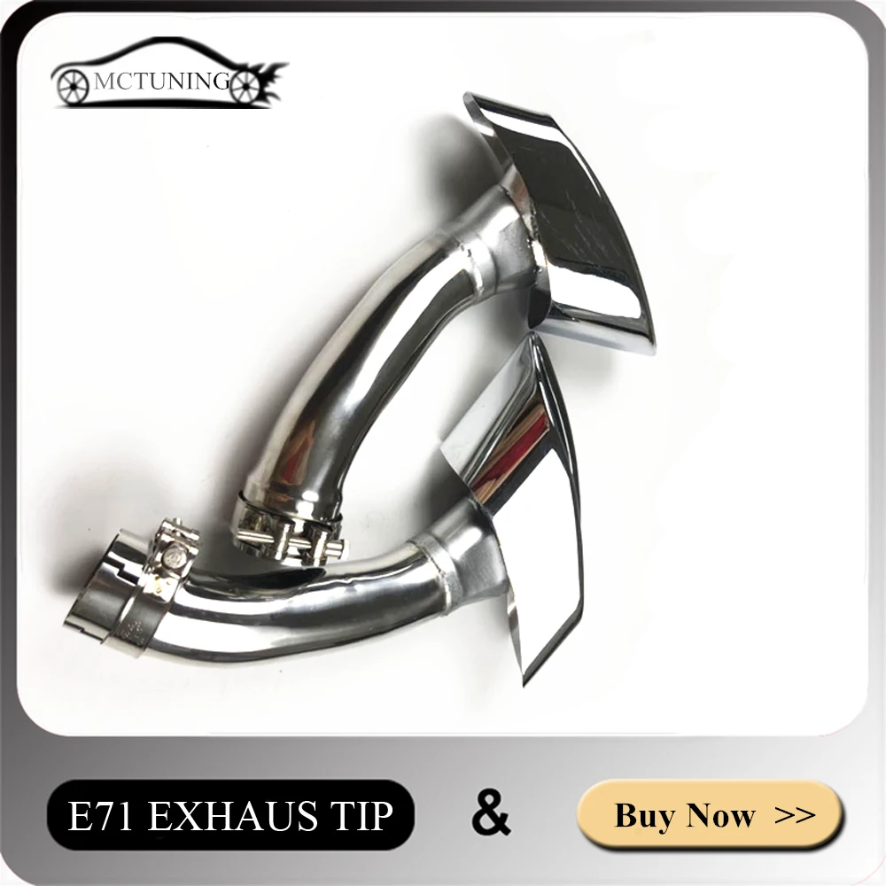 Exhaust Tips Chrome 304 Stainless Steel X6 Tailpipe Nozzles  Muffler Tips For X6 E71 30D 35D 40D 2008~2014y Exhaust Pipes