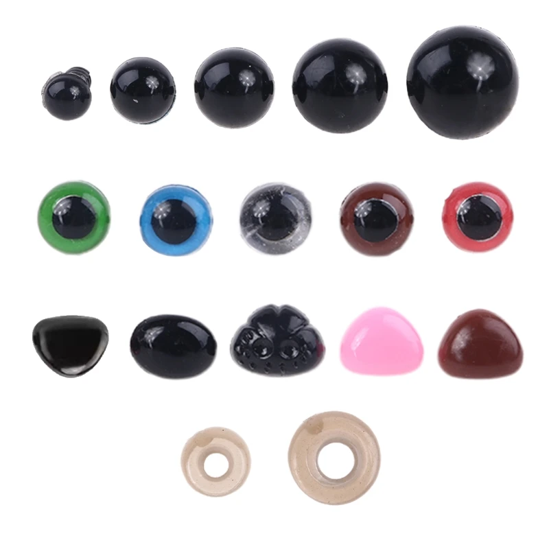 50pcs/set Triangle Nose Round Safety Eyes with Washers for Bear Puppet Dolls Toy 54DA