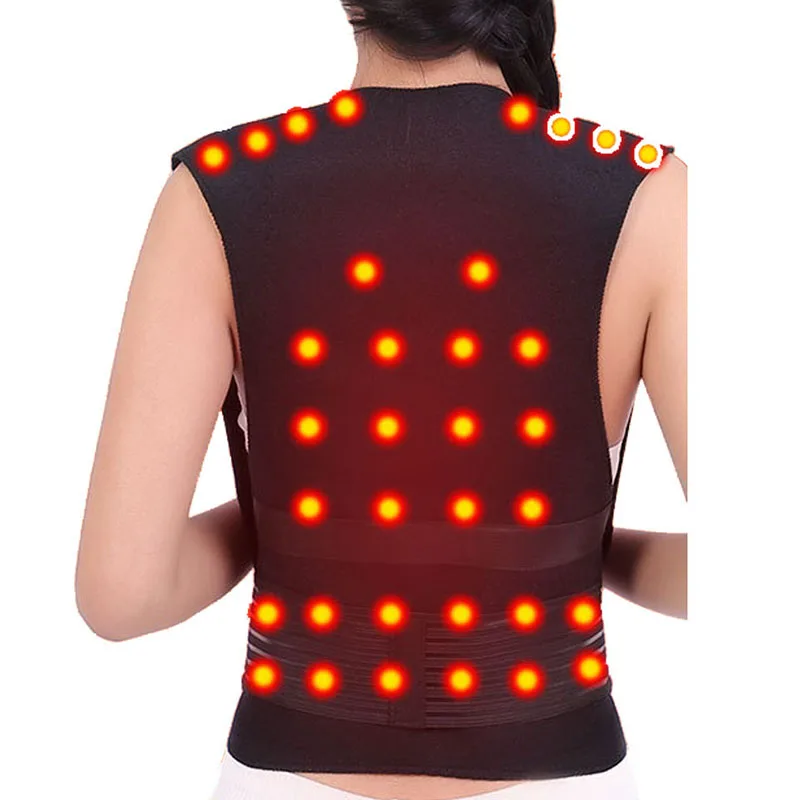 Shoulder Waist Warmer Tourmaline Spontaneous Heating Waistcoat Magnet Therapy Self Heating Vest Back Massage Lumbar Pain Relief