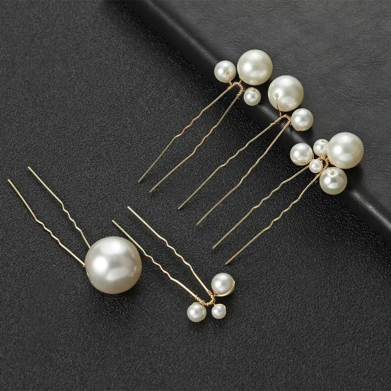 Pinzas Pelo Perlas U Novia Boda 5 Unidades - usage example
