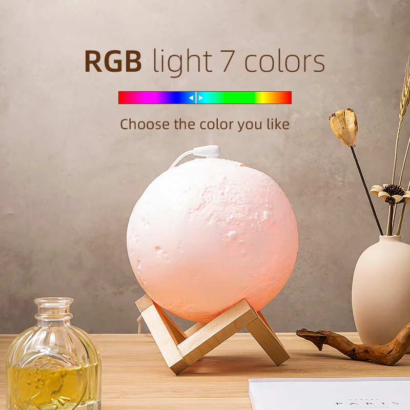 جهاز تنقية الهواء بالموجات فوق الصوتية 880 مللي القمر الكهربائية رائحة الناشر LED ليلة مصباح البخاخة الضروري النفط USB جهاز تنقية الهواء الصغيرة للمنزل