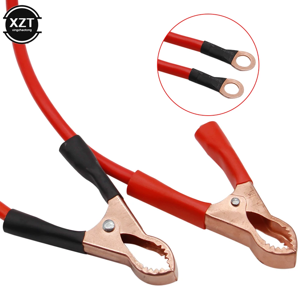 10AWG Car Battery Clip Cable Crocodile Car Van Battery Test Lead Clips Alligator Clips Electrical Jumper 45cm Wire Cable Clamp