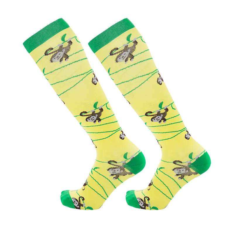 Brothock Sports Outdoor Compression Stockings Pressure Socks Print Little Animals Leggings Running Breathable Marathon Socks