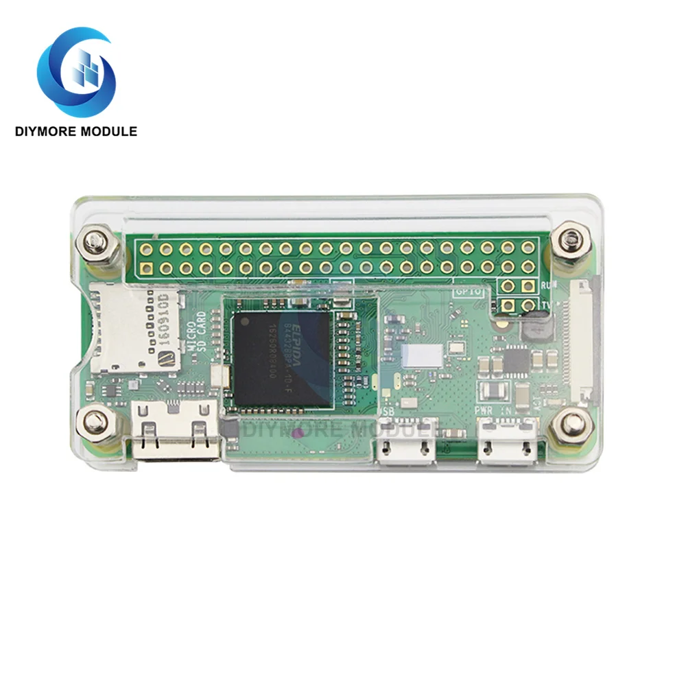 Framboesa pi zero w acrílico caso 3 cores caixa escudo + dissipador de calor transaperent preto azul acrílico caixa de cerco para rpi zero w