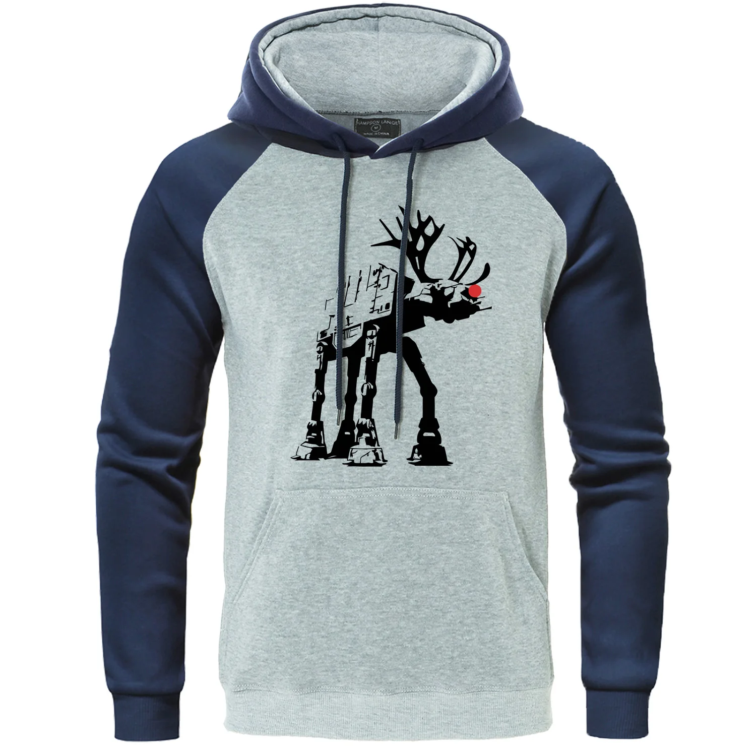 

Men's Raglan Hoodies Funny Reindeer Print Man Hoodie Sweatshirts Casual Pullover High Quality 2019 Autumn Winter Warm Tracksuit