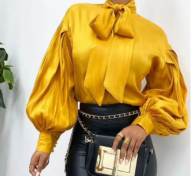 Spring New Solid Color Ruffles Decoration  Vintage Style Stand Collar Long Sleeve Women Shirt