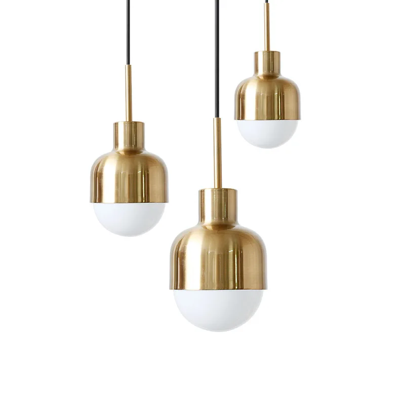 Imagem -05 - Luminária Pendente Dourada de Led Estilo Nórdico Lâmpadas de Suspensão Iluminação para Quarto Cozinha Sala de Estar Café Arte Criativa Decoração de Metal