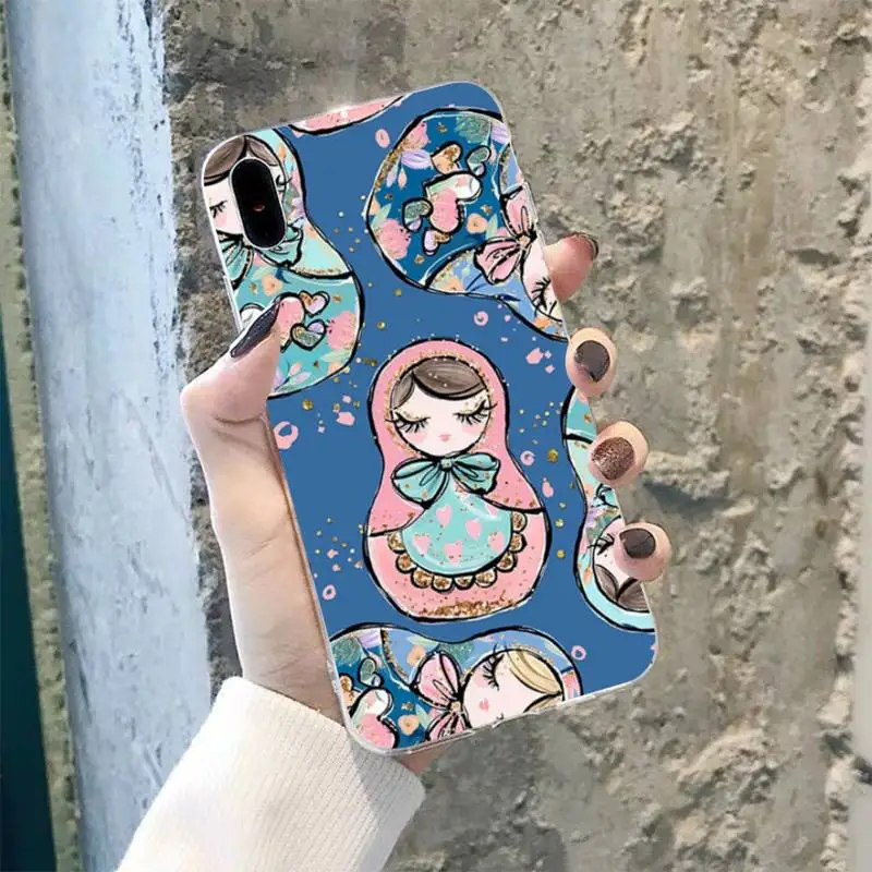 Cute Russian Dolls Matryoshka DIY phone Case cover Shell for iphone 13 8 7 6 6S Plus X 5S SE 2020 XR 11 pro XS MAX