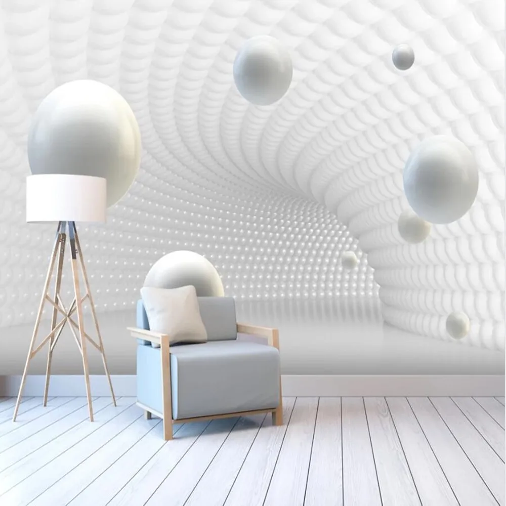 milofi custom 3D abstract tunnel space ball TV background wallpaper mural