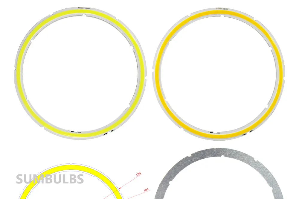 2W-12W Angel Eyes LED COB Light Source Annual Shape 12V DC 20mm-120mm COB Ring LED Cold Warm White Light Source for DIY Bulb