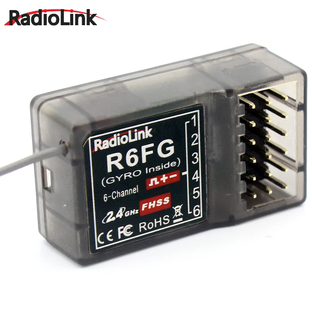 Radiolink R6FG 2.4GHz 6 Channel FHSS Receiver Radio Control System Gyro Integrant For RC4GS/RC3S/RC4G/T8FB Transmitter FPV Drone