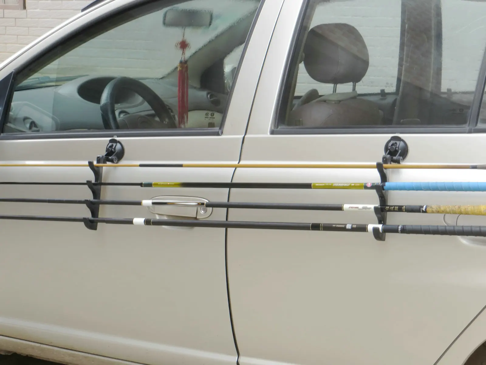 Qulkws Vehicle Fishing Rod Holder - Adjustable 43-61 Inch Roof Rack For 5 Rods, No Drilling Required