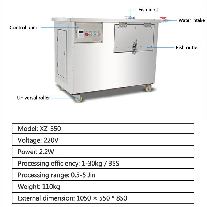 Hoàn Toàn Tự Động Cá Quy Mô Máy XZ-550 Thép Không Gỉ Cá Quy Mô Máy Căng Tin Nhà Hàng Cá Quy Mô Máy Thiết Bị