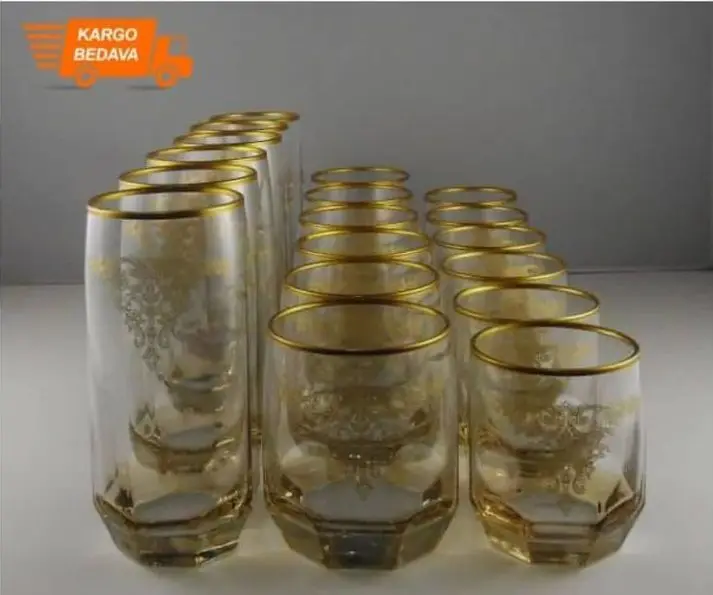 DOLBOVILAV… 18 PIECE BOUQUET… DECORATED GOLD LÜSTERLİ… Cup KIT. mug кружка coffee cup cup اكواب قهوه tazas