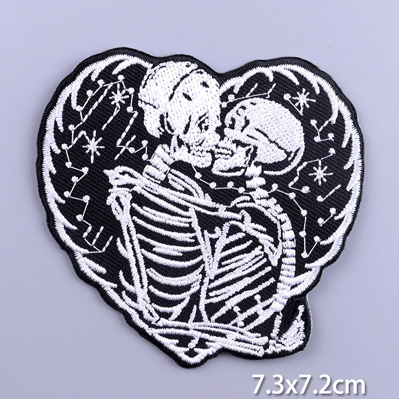 Patches On Clothes Stickers Hippie Rock Stripes Embroidered Patches For Clothing Iron On Patch Skull Biker Stripes for Jackets