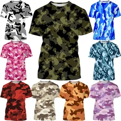 Summer Camouflage T Shirts Unisex T-Shirt Casual Short sleeve Breathable Camo Round neck Military T Shirts