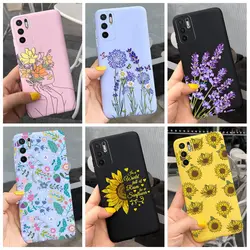 For Xiaomi Poco M3 Pro 5G Case Fashion Flower Painted Silicon Soft Phone Case For Xiaomi Redmi Note 10 5G Protector Bumper Cover