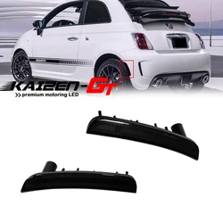 2PCS ABS Smoked Lens Car Rear Bumper Side Marker Light Shell Housings Kit For 2012-2017 Fiat 500 Pop & Lounge, No Bulb No Socket