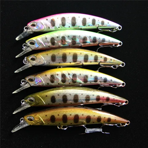 TSURINOYA-señuelo de pesca de 6 piezas, DW75, 70mm, 8,9g, cebo duro Minnow con gancho, plástico ABS, Isca, Leurre Artificial