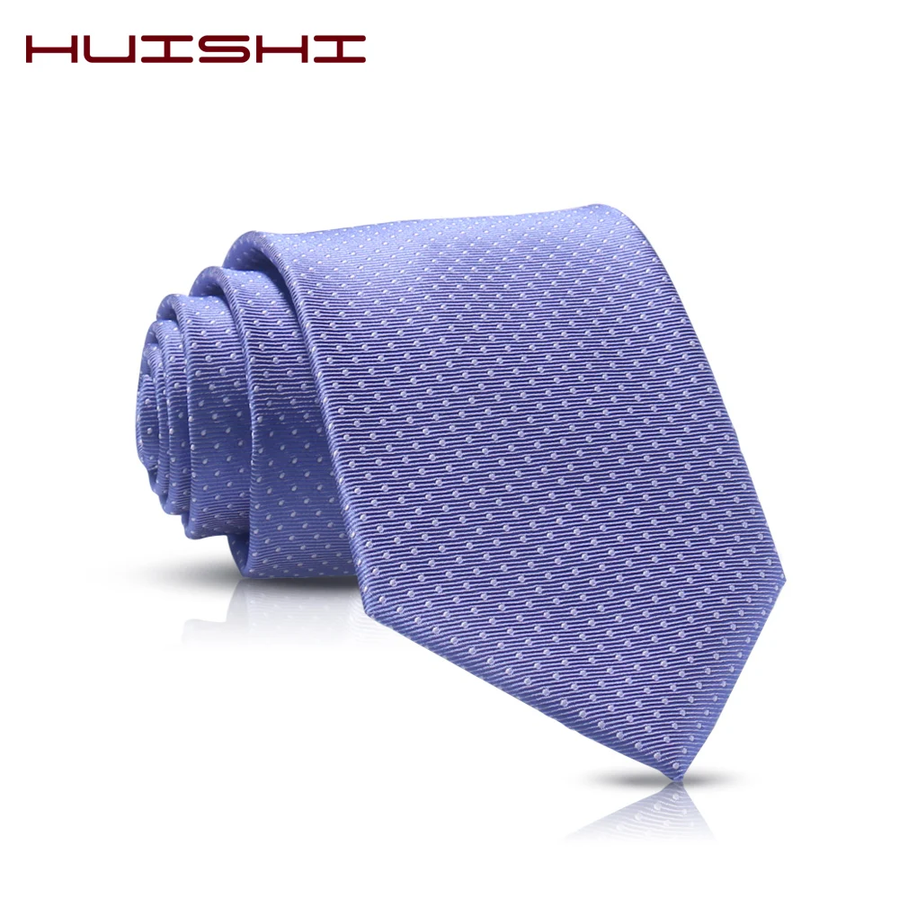 HUISHI Men Tie Pink New Colorful Solid Pink Tie With White Dot Fun Gifts Men 8cm Width Fashion Polyester Necktie Accessories