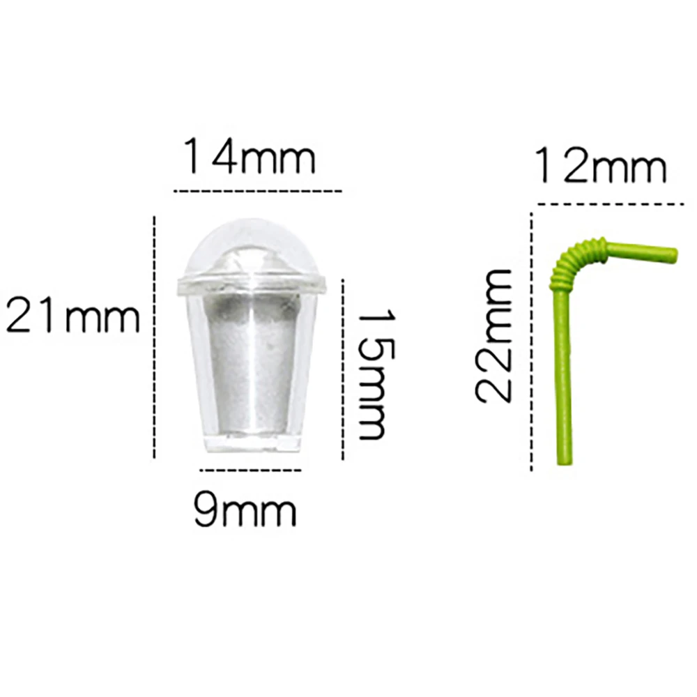 1Pcs 1/12 Doll House Miniature Resin Milk Tea with Straw Simulation Drink Model Toys for Mini Decoration Dollhouse Accessories