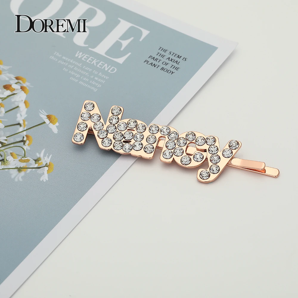 

DOREMI PRICE 2020 New Stainless Steel Custom Name Hair Clips with Your Name Women Hair Accessories Jewelry