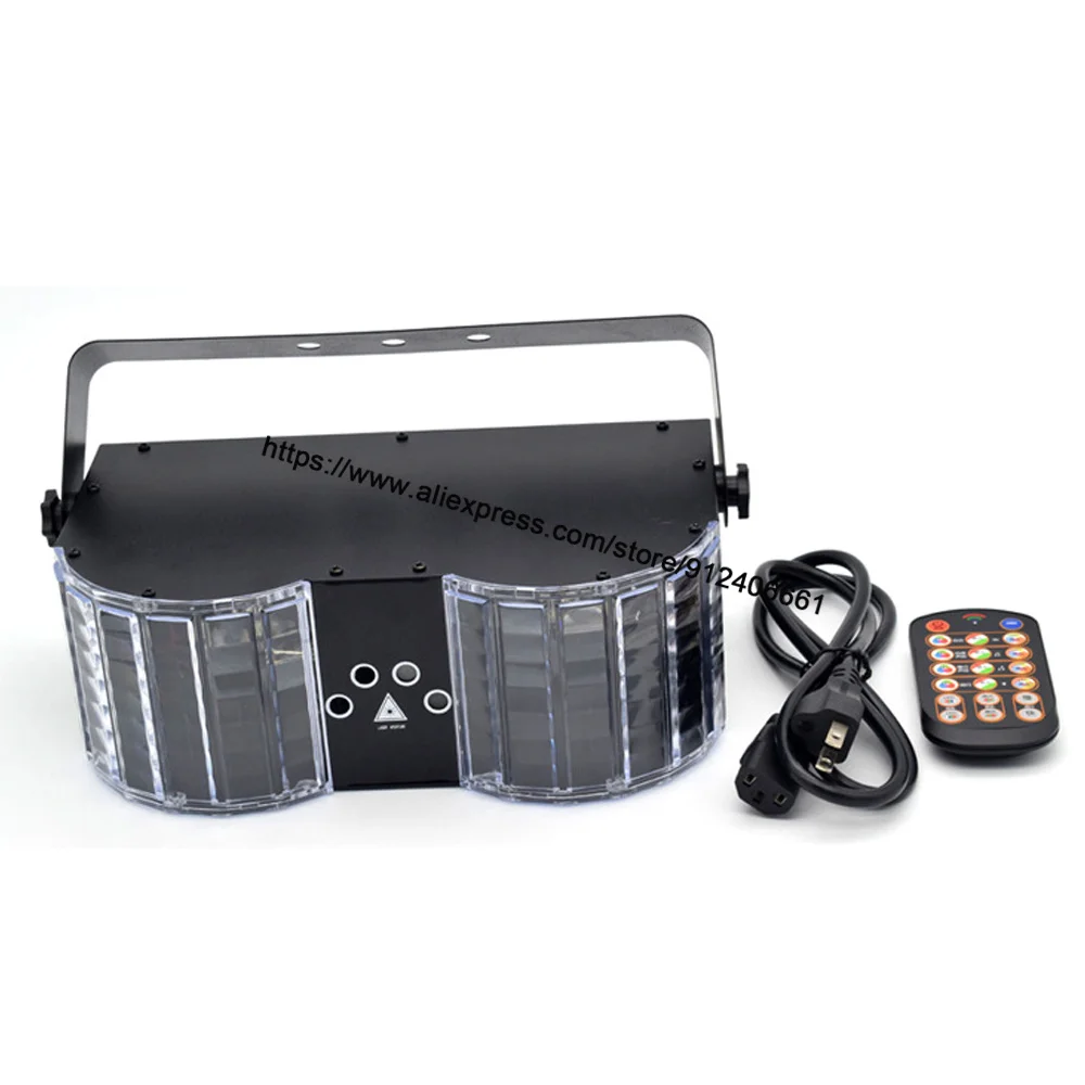 Lumière LED avec télécommande DMX RGBW, lumière Laser RG Disco DJ, éclairage de scène, fête, Club de danse, mariage, papillon