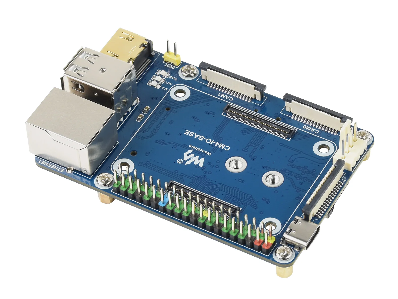 CM4-IO-BASE-B,Mini CM4 Basic Expansion Board,40PIN GPIO interface,  HDMI 4K output ,Dual MIPI CSI  camera interface