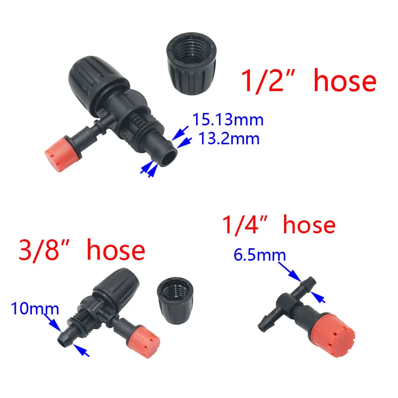 Garden Sprinkler Dripper With 1/2 3/8 1/4 Inch Tee Water Sprinkler For Watering & Irrigation 5Set