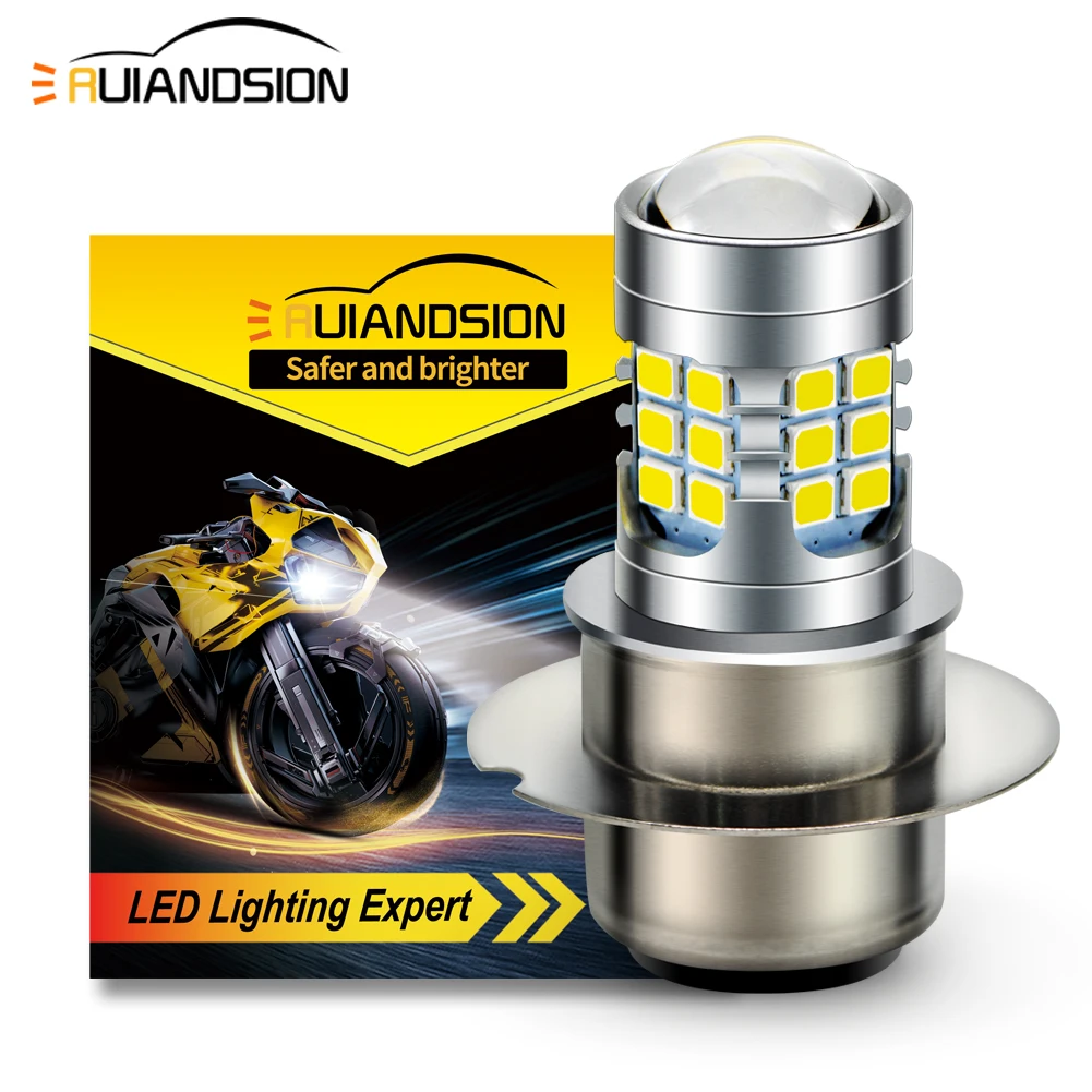 

RUIANDSION 1Pcs 6V P36D LED Bulb 2835SMD Motorbike Headlight Car Fog Light High Low Beam White Motorcycle Driving Lamp 6000K