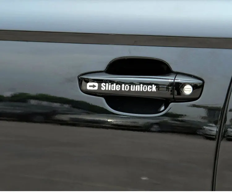 Slide to unlock Funny Car Stickers Decoration Decals For Door Handle Auto Tuning Styling D10