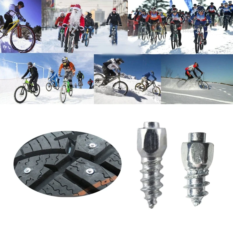 100Pcs Tire Studs Snow Spikes Bike Anti-Slip Screw Motorcycle Tire Spikes Winter Bicycle Anti-ice Supplies